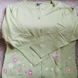 Garnet Hill Floral Sweater - Size L